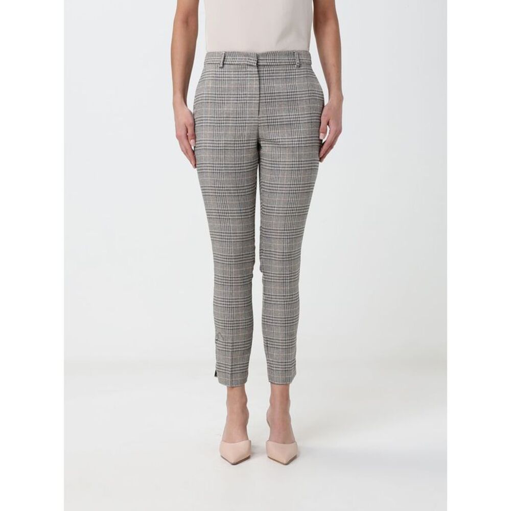 Hanita Women Hanita Prince Of Wales Cropped Slim Fit Jersey Trousers